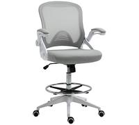 Vinsetto Chaise Bureau Ergonomique avec Repose-Pieds Accoudoirs Blanc