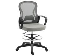Vinsetto Chaise Bureau Ergonomique Fauteuil de Bureau, Repose-Pieds, Gris