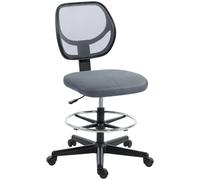 Vinsetto Chaise Bureau Ergonomique Repose-Pieds Pivotant 360° Gris Foncé
