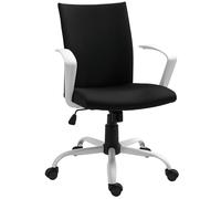 Vinsetto Chaise Bureau Fauteuil de Bureau Chaise Ergonomique avec Hauteur réglable, Fonction à Bascule, siège de Bureau à roulettes pivotantes, Charge 120 Kg, 61 x 61 x 99 cm Noir et Blanc