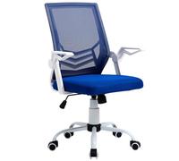 Vinsetto Chaise Bureau Fauteuil de Bureau Chaise Ergonomique en Maille avec Support Lombaire Hauteur réglable Fonction à Bascule pivotant à 360 ° accoudoirs rabattables, 62,5 x 55 x 94-104 cm, Bleu