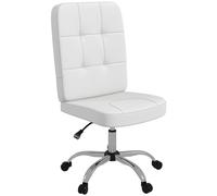 Vinsetto Chaise Bureau sans Bras Charge 120 kg 45x59x90-100 cm Blanc