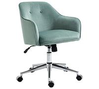 Vinsetto Chaise de bureau avec fonction bascule, chaise de bureau ergonomique réglable en hauteur, roues pivotantes à 360°, toucher velours, polyester, nylon, vert, 61 x 59 x 80,5 à 90,5 cm
