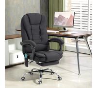 Vinsetto Chaise de Bureau avec Fonction de Massage, Chaise de Bureau Ergonomique avec Fonction Inclinable & Chauffante, Ajustable en Hauteur, Noir