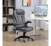 Vinsetto Chaise de Bureau avec Fonction Massage & Chauffage, ergonomique, ajustable en hauteur, Gris foncé