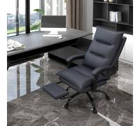 Vinsetto Chaise de Bureau avec Fonction Massage & Chauffage, Repose-pieds, jusqu'à 120 kg, Gris foncé