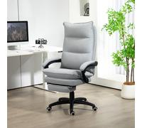 Vinsetto Chaise de bureau avec massage, Chaise de bureau avec fonction de massage réglable en hauteur, Chaise de bureau en tissu de nylon, Gris clair