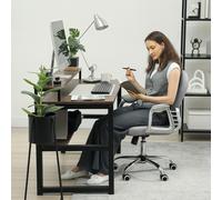 Vinsetto Chaise de Bureau, Chaise de Bureau Ergonomique avec Accoudoirs, Dossier Rembourré Gris Clair