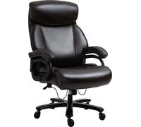 Vinsetto chaise de bureau chaise de gaming chaise pivotante fonction bascule rembourrage épais capacité de charge 180 kg design ergonomique réglable en hauteur similicuir marron 72x83x114-122 cm