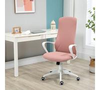 Vinsetto Chaise de Bureau, Chaise d'ordinateur, dossier inclinable, pivotante, ajustable en hauteur, 62x56x110-119,5cm, rose