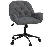 Vinsetto Chaise de Bureau Chaise pivotante Fauteuil de Bureau réglable en Hauteur Fauteuil de Direction Chaise de Bureau Fauteuil de Bureau Velours Polyester Gris foncé 60 x 61 x 81-91 cm