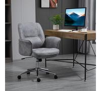 Vinsetto Chaise de Bureau Chaise pivotante réglable en hauteur Chaise de travail ergonomique jusqu'à 120 kg Microfibre Gris clair 67x69x92-102cm
