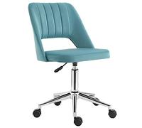 Vinsetto Chaise de Bureau Design Contemporain pivotante 360° Ergonomique Dossier strié aéré Hauteur réglable revêtement Velours 49 x 60 x 91 cm Bleu