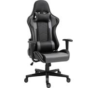 Vinsetto chaise de bureau ergonomique, chaise gaming, chaise pivotante, similicuir, mousse, noir, 67,5 x 74x 126-136 cm