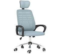 Vinsetto Chaise de Bureau Ergonomique, Fauteuil de Bureau avec Appui-tête réglable, Dossier à Bascule, Soutien Lombaire, siège en Maille Respirante, Roulette pivotant à 360°, Bleu