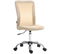 Vinsetto Chaise de bureau ergonomique hauteur réglable piètement chromé pivotant 360° maille beige