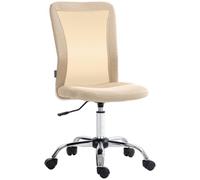 Vinsetto Chaise de bureau ergonomique hauteur réglable piètement chromé pivotant 360° maille beige