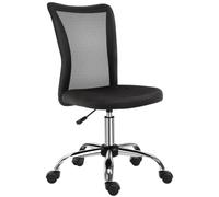 Vinsetto Chaise de bureau ergonomique – hauteur réglable, pivotante 360°, maille noire
