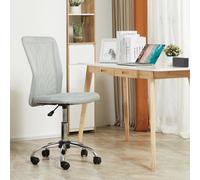 Vinsetto Chaise de bureau ergonomique hauteur réglable piètement chromé pivotant 360° revêtement maille gris