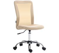 Vinsetto Chaise de bureau ergonomique hauteur réglable piètement chromé pivotant 360° revêtement maille beige