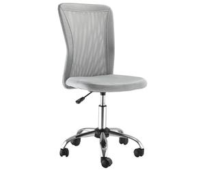 Vinsetto Chaise de bureau ergonomique hauteur réglable piètement chromé pivotant 360° revêtement maille gris