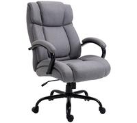 Vinsetto Chaise de Bureau Fauteuil de Bureau Chaise de Jeu Chaise Pivotante Fonction Basculement Rembourrage Épais Ergonomique avec Accoudoirs Ajustables Capacité de Charge 220 kg Gris clair 72,5x83x1