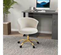 Vinsetto Chaise de bureau fauteuil de bureau ergonomique réglable en hauteur siège confortable pivotante piètement acier doré dim. 58L x 56l x 76H cm blanc Description:Cette jolie chaise de bureau erg