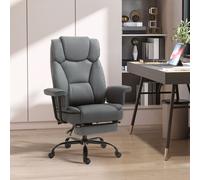 Vinsetto Chaise de Bureau Fauteuil de Direction 360° Pivotant Réglable en Hauteur avec Appui-tête, Repose-Pieds Cuir Synthétique 68x80x120-126cm