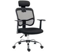 Vinsetto Chaise de bureau fauteuil pivontant à 360° ergonomique dossier inclinable hauteur réglable tétière maille 63 x 62 x 117 cm noir