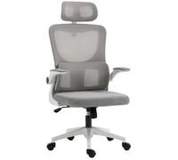 Vinsetto Fauteuil de bureau ergonomique en maille réglable avec appui-tête et support lombaire Gris