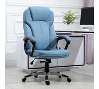 Vinsetto Chaise de bureau pivotante 66x75x112-122 cm Bleu clair