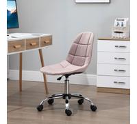 Vinsetto Chaise de Bureau Pivotante, Design Ergonomique et Réglable Sans Accoudoirs, Rose, 59x59x81-91cm
