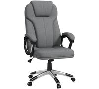 Vinsetto Chaise de bureau pivotante tapissée en tissu avec fonction de bascule, hauteur réglable, accoudoirs, 66 x 75 x 110-120 cm, gris