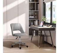 Vinsetto Chaise de bureau réglable en hauteur à roulettes, pivotante 360°, forme coquillage, mousse, 49 x 60 x 79-91 cm, gris