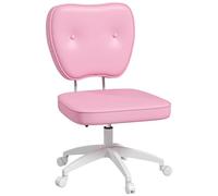 Vinsetto Chaise de Bureau sans accoudoirs, Fauteuil de Bureau, Hauteur réglable, Assise rembourré, Dossier Moyen et pivotant 360°, Chaise d'ordinateur Moderne pour Bureau, Chambre, Rose