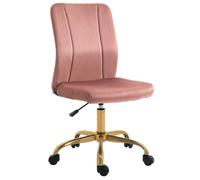 Vinsetto - Chaise de bureau - Velours (100% polyester) - 56x60x102cm - Rose, Doré