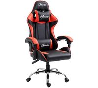 Vinsetto Chaise Gaming Fauteuil de Bureau Chaise Gamer avec Appui-tête Ergonomique Hauteur réglable Dossier inclinable jusqu'à 135° 63 x 67 x 122-130 cm Noir