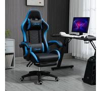 Vinsetto Chaise gaming fauteuil gaming ergonomique avec dossier inclinable à 135° et soutien lombaire, 65 x 65 x 121-129 cm noir