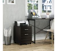 Vinsetto Classeur de Bureau Classeur Pour Bureau en Bois, 2 Tiroirs, Serrure avec 2 Clés, Noir, 40x45x55.6cm