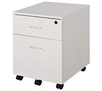 Vinsetto Classeur Mobile A4 à roulettes Classeur Suspendu avec 2 tiroirs et Serrure 40x45x55,6 cm Blanc