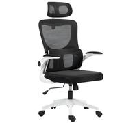 Vinsetto Ergonomic Office Chair, High Back Mesh Computer Desk Chair with Adjustable Headrest and Lumbar Support, Rotatable Armrests, Tilt Function for Home Office, Black (chaise de bureau ergonomique