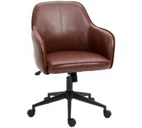 Vinsetto Fauteuil Bureau basculant,roulettes,83-91cm,pivotant,Marron | Chaise de bureau avec simili cuir, pour salon, supporte jusqu'à 120 kg