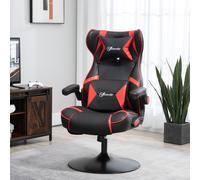 Vinsetto Fauteuil chaise de bureau chaise gaming ergonomique hauteur réglable accoudoir relevable coussins têtière et lombaires PU noir et rouge