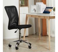Vinsetto Fauteuil Chaise de bureau ergonomique hauteur réglable piètement chromé pivotant 360° revêtement maille noir