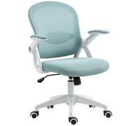 Vinsetto Fauteuil de bureau à bascule, accoudoirs réglables, Bleu ciel