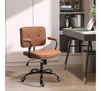 Vinsetto Fauteuil de Bureau avec Roulettes Chaise de Bureau Réglable en Hauteur avec Fonction Bascule 360° Rotation Inclinable Mousse Brun 61 x 58 x 82-91 cm