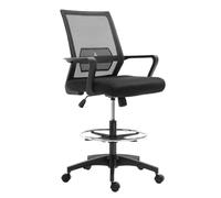 Vinsetto Fauteuil de bureau assise réglable 64x59x104–124 cm Pivotant 360° Maille respirante Noir