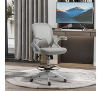 Vinsetto Fauteuil de bureau chaise de bureau assise haute réglable dim. 64L x 60l x 106-126H cm pivotant 360° maille respirante gris et blanc