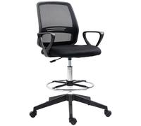 Vinsetto Fauteuil de bureau chaise de bureau assise haute réglable tabouret de bureau pivotant 360° maille respirante
