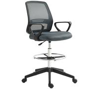 Vinsetto Fauteuil de bureau chaise de bureau assise haute réglable tabouret de bureau pivotant 360° maille respirante